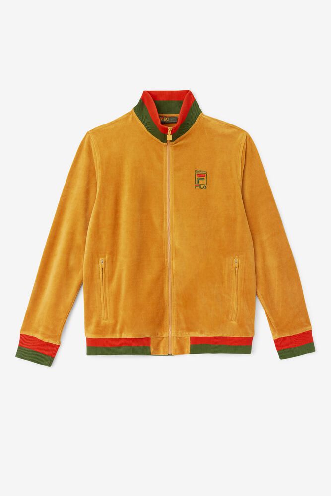 Fila X Paterson Velour Orange Jacket Mens - NZ 76418-ZMGI